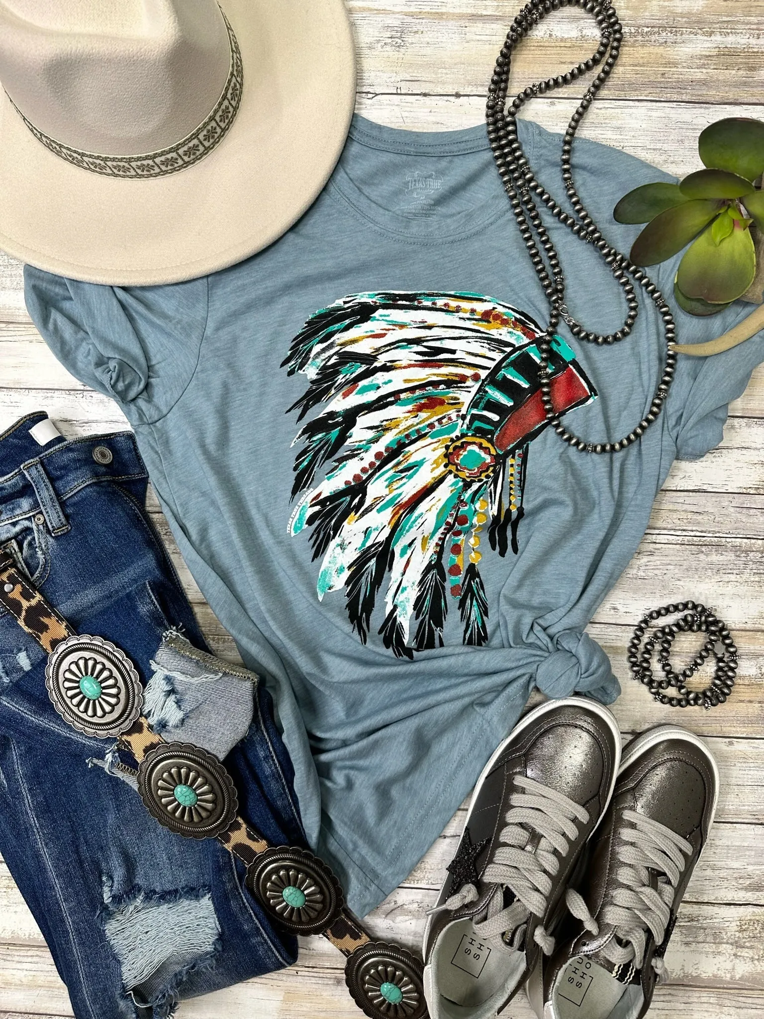 Texas True Threads Callie Ann Stelter Watercolor Headdress Tee