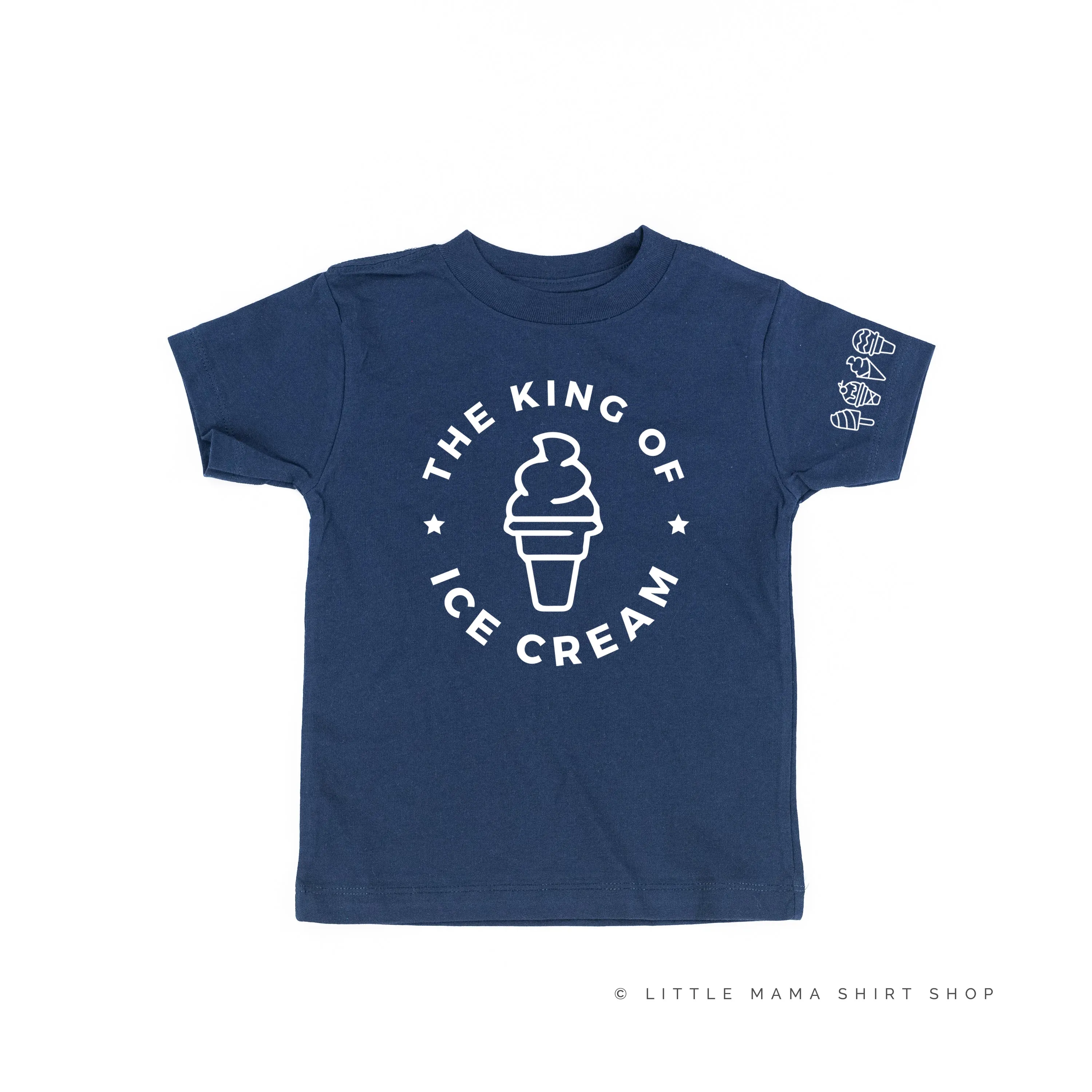 The King of Ice Cream - (Full Size) - Ice Cream Sleeve Detail - Short Sleeve Child Shirt