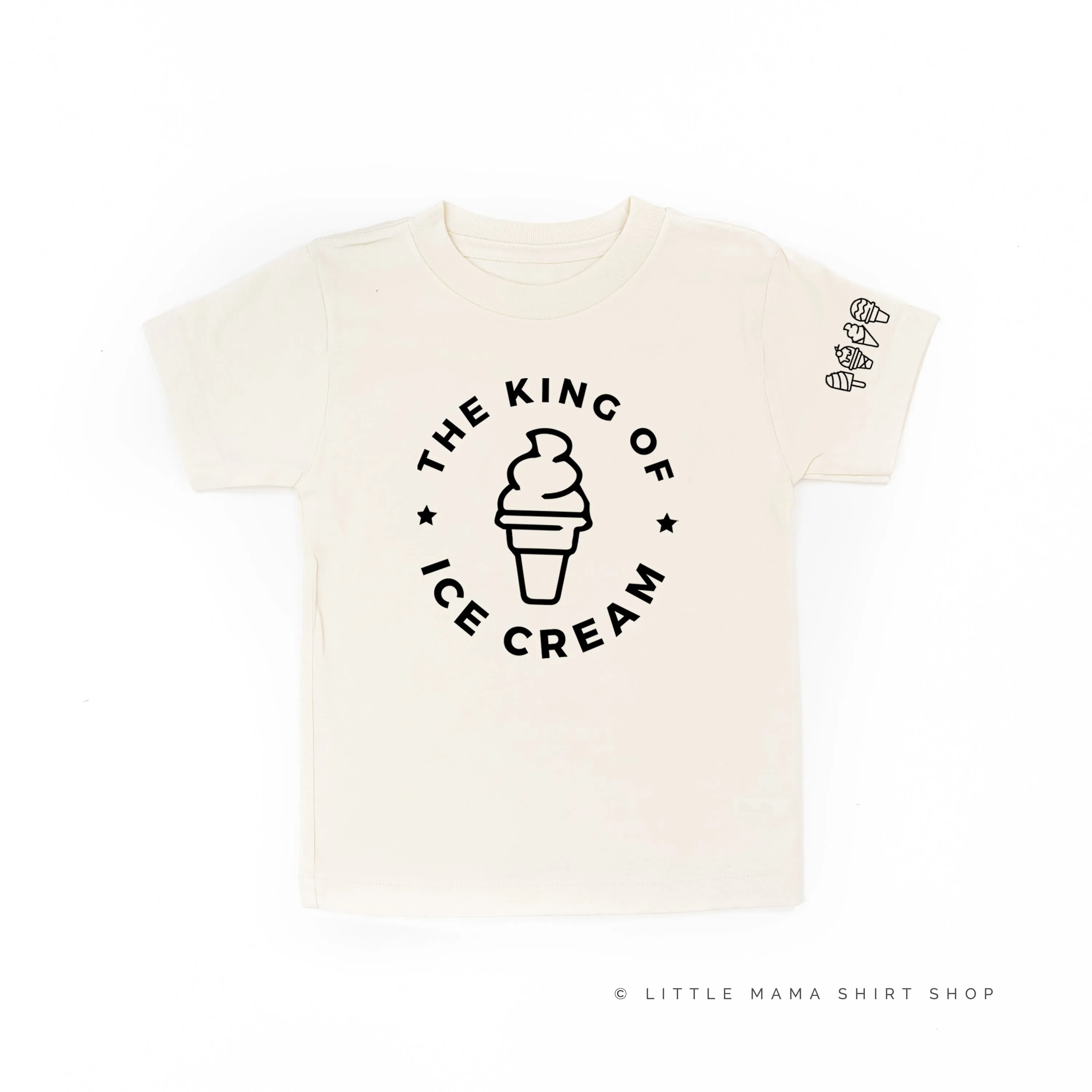 The King of Ice Cream - (Full Size) - Ice Cream Sleeve Detail - Short Sleeve Child Shirt