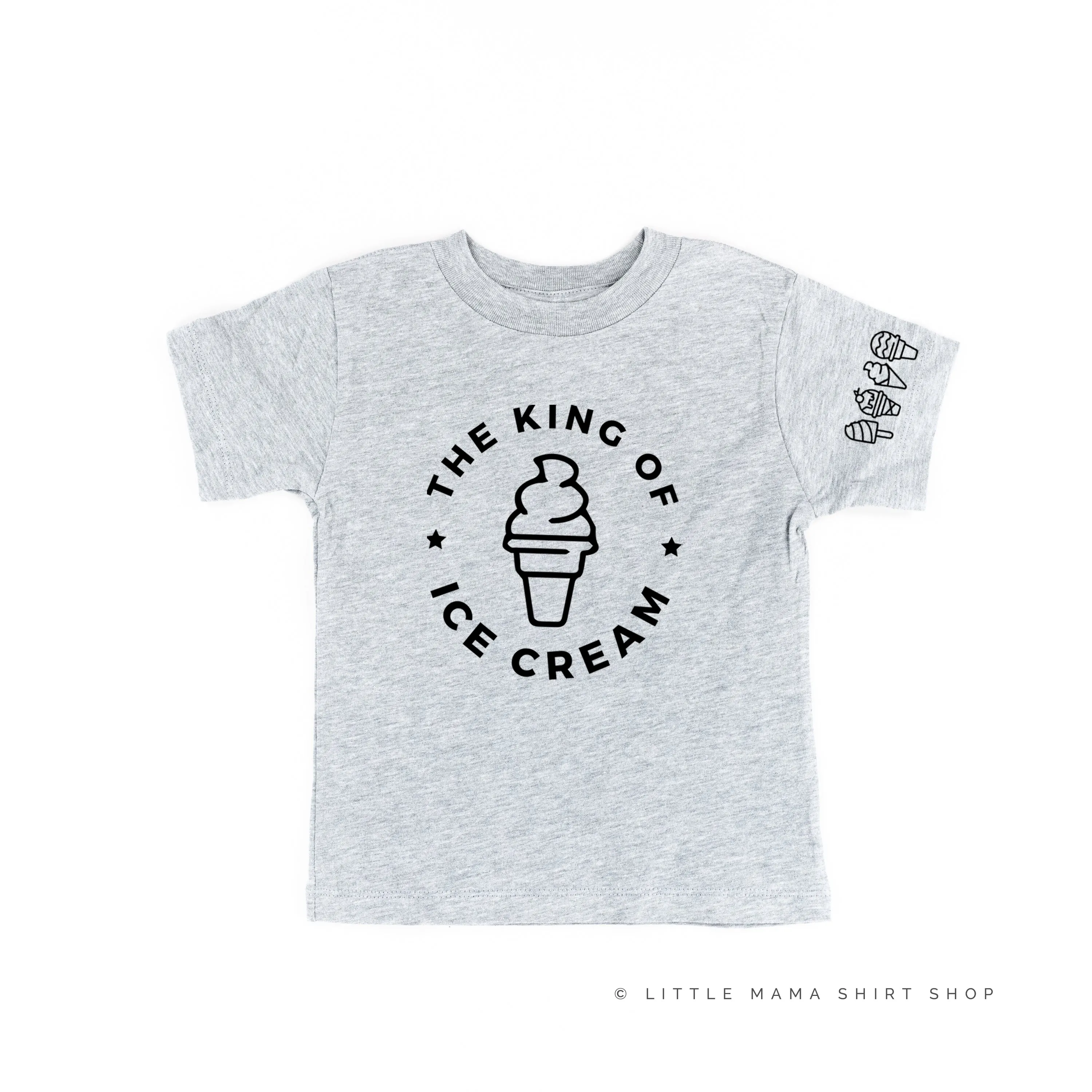 The King of Ice Cream - (Full Size) - Ice Cream Sleeve Detail - Short Sleeve Child Shirt