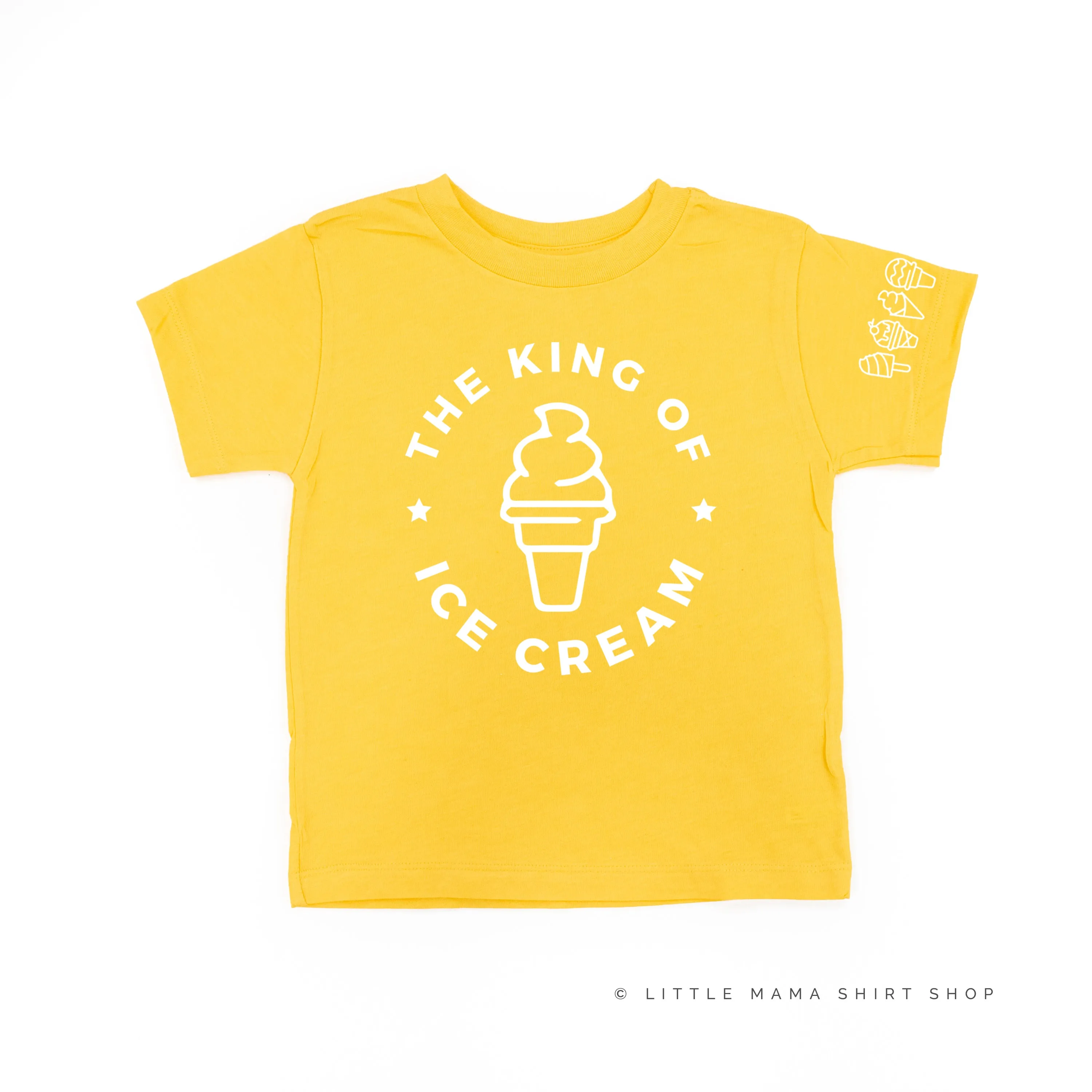 The King of Ice Cream - (Full Size) - Ice Cream Sleeve Detail - Short Sleeve Child Shirt