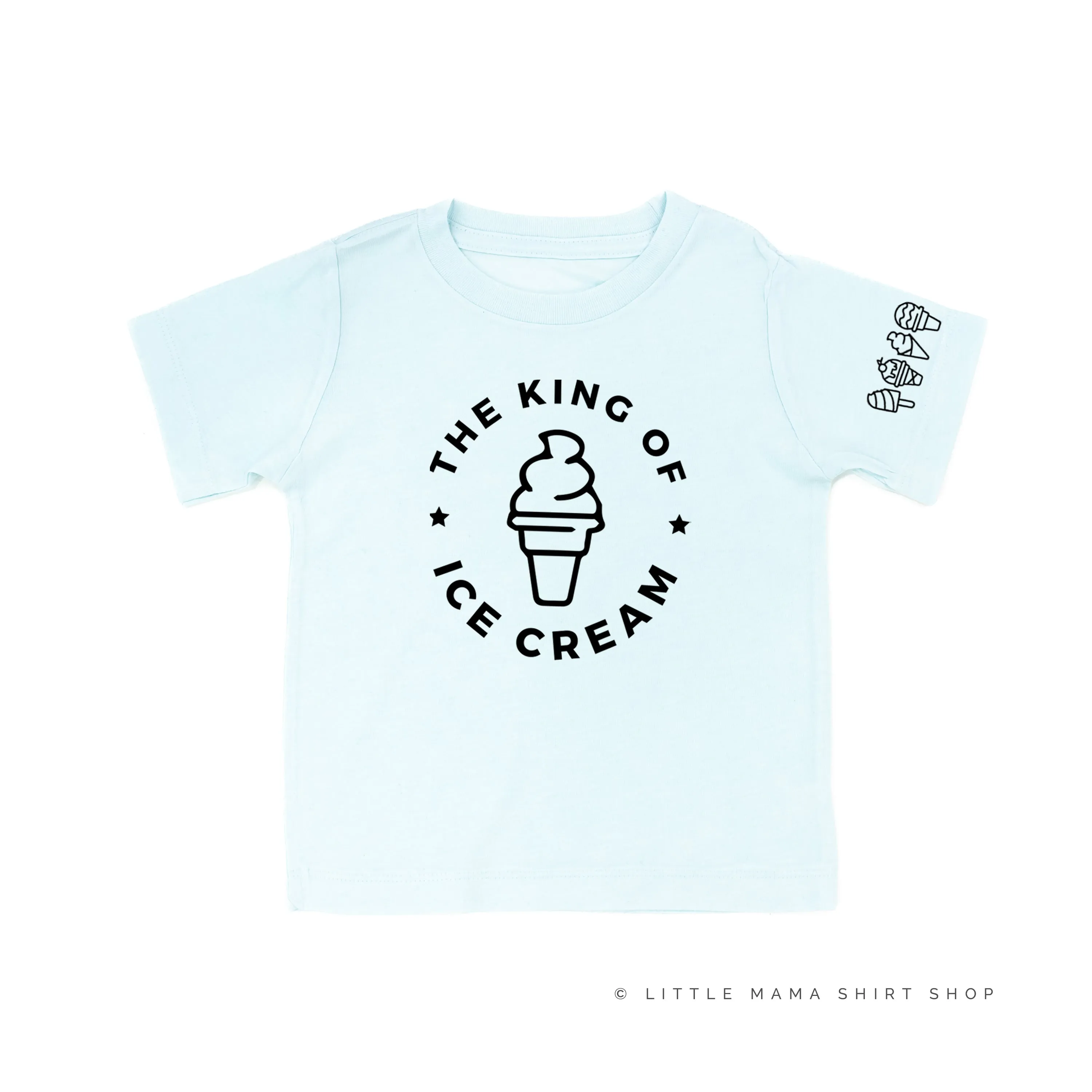 The King of Ice Cream - (Full Size) - Ice Cream Sleeve Detail - Short Sleeve Child Shirt