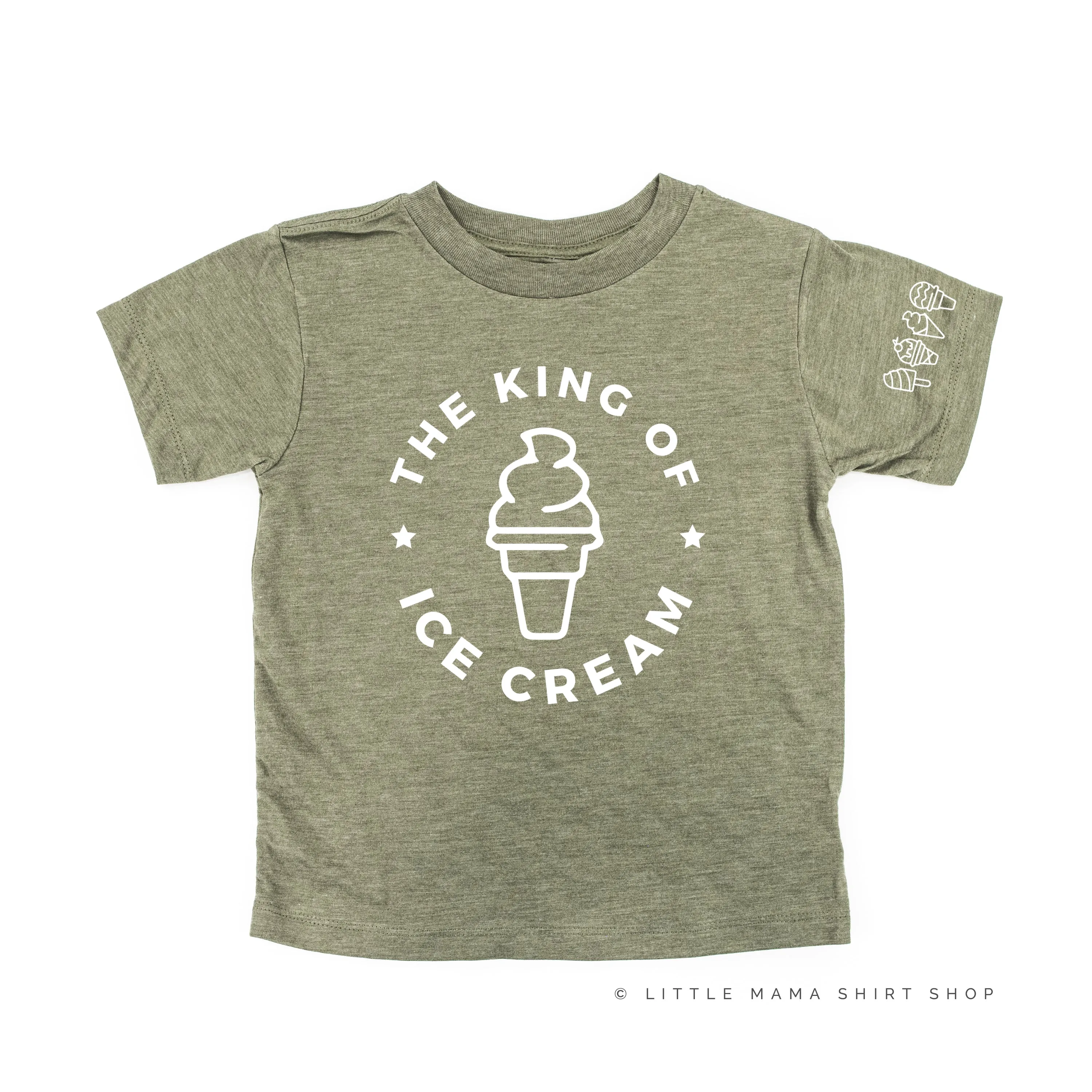 The King of Ice Cream - (Full Size) - Ice Cream Sleeve Detail - Short Sleeve Child Shirt