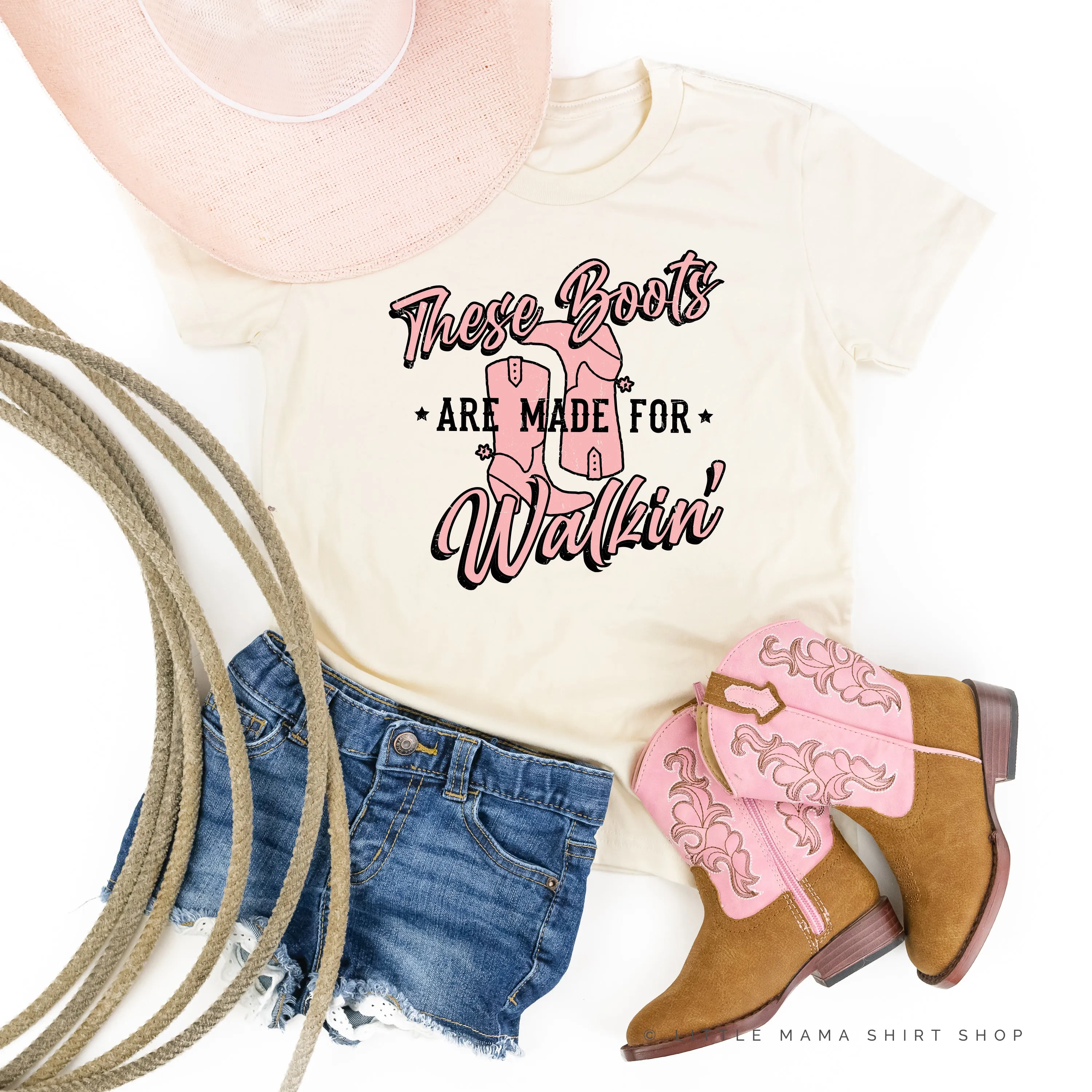 These Boots are Made for Walkin' - Distressed Design - Short Sleeve Child Shirt