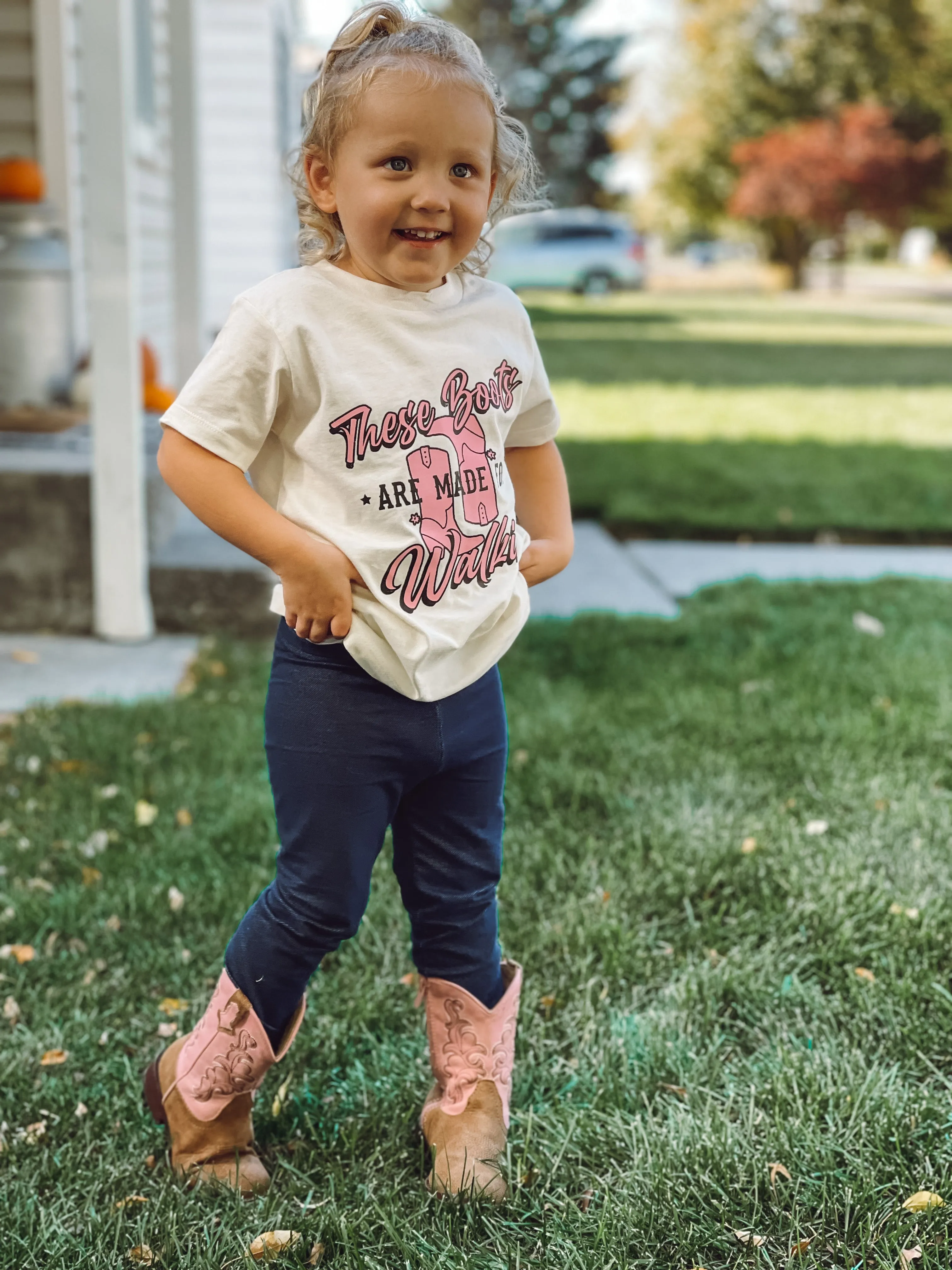 These Boots are Made for Walkin' - Distressed Design - Short Sleeve Child Shirt