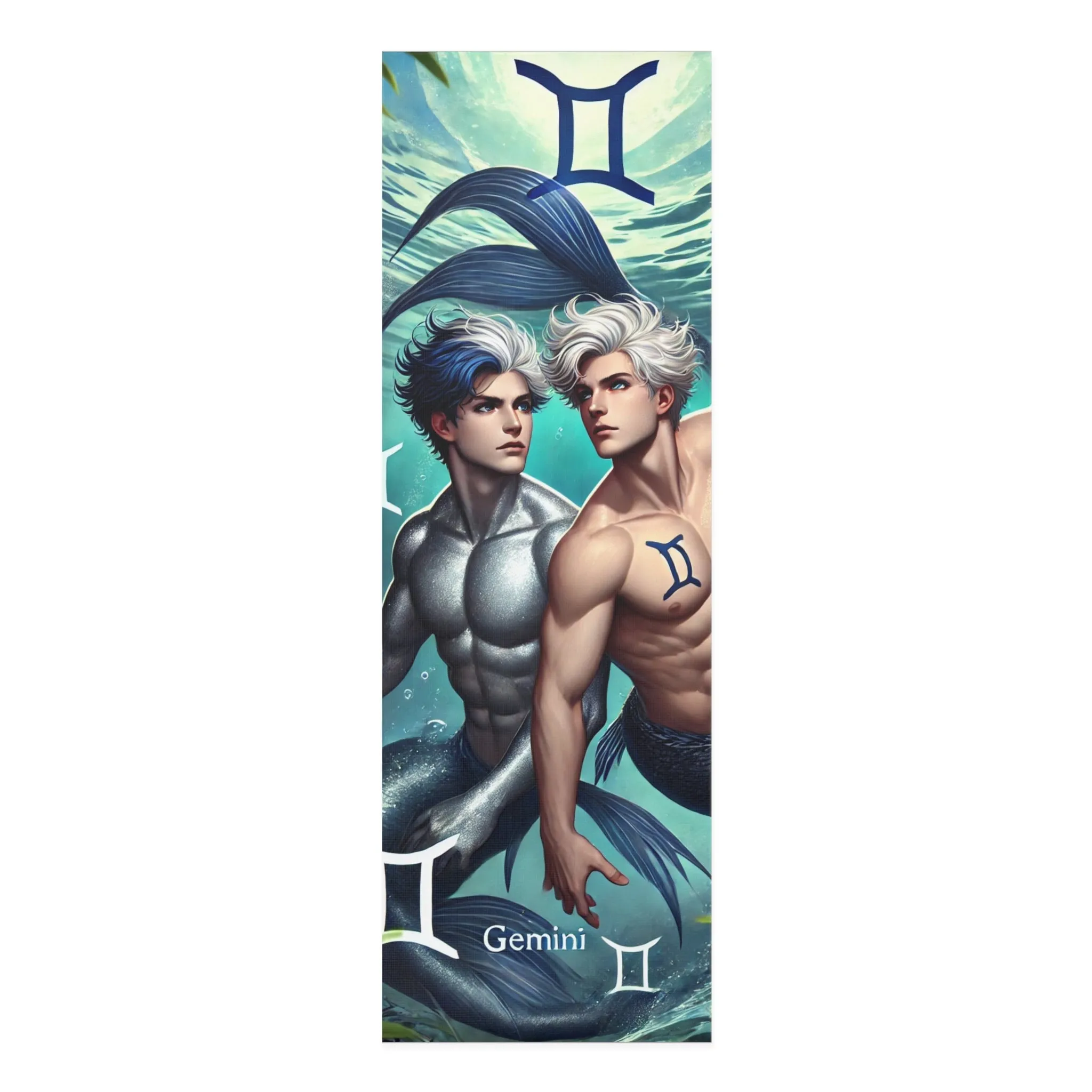 Twin Spirit: The Gemini Mermen Yoga Mat