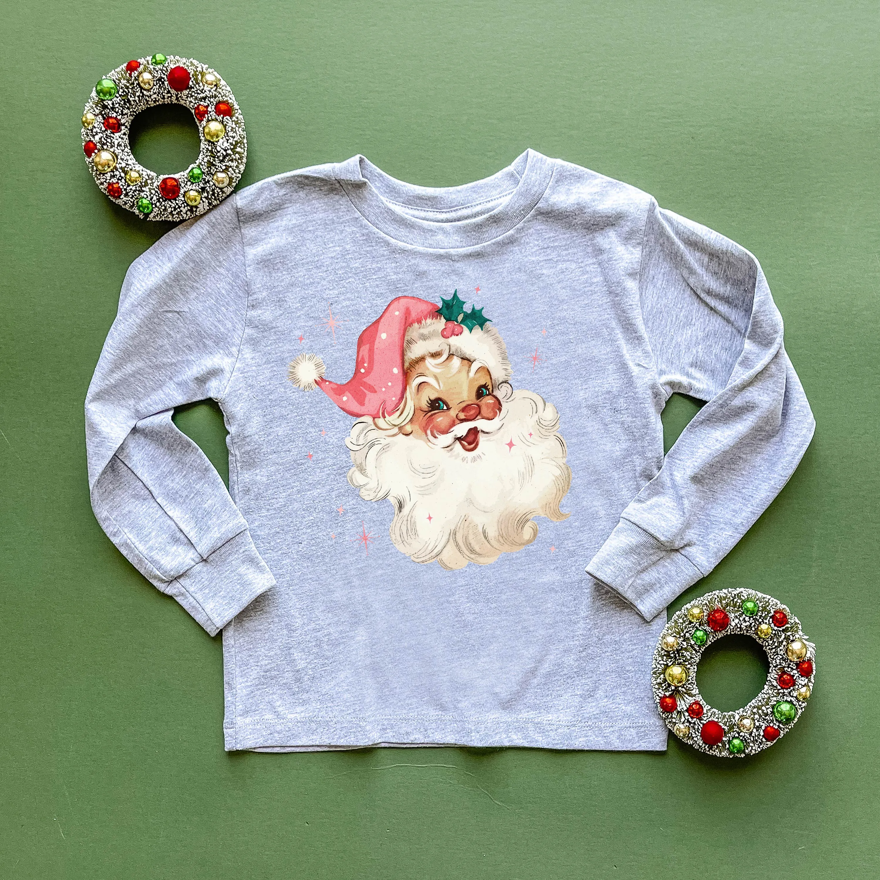 Watercolor Santa - Child LONG SLEEVE Tee