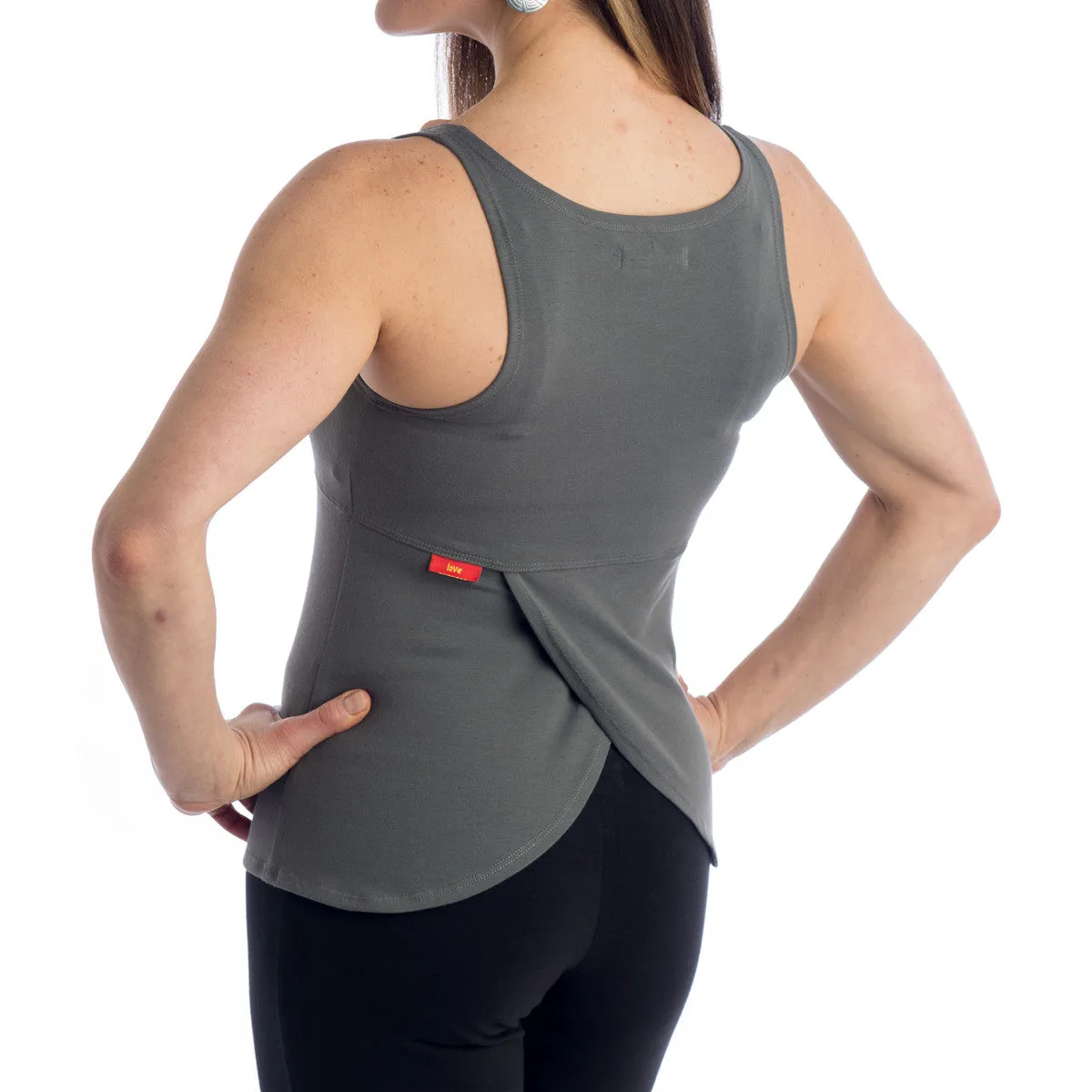 Wisdom Sleeveless Yoga Top - Charcoal