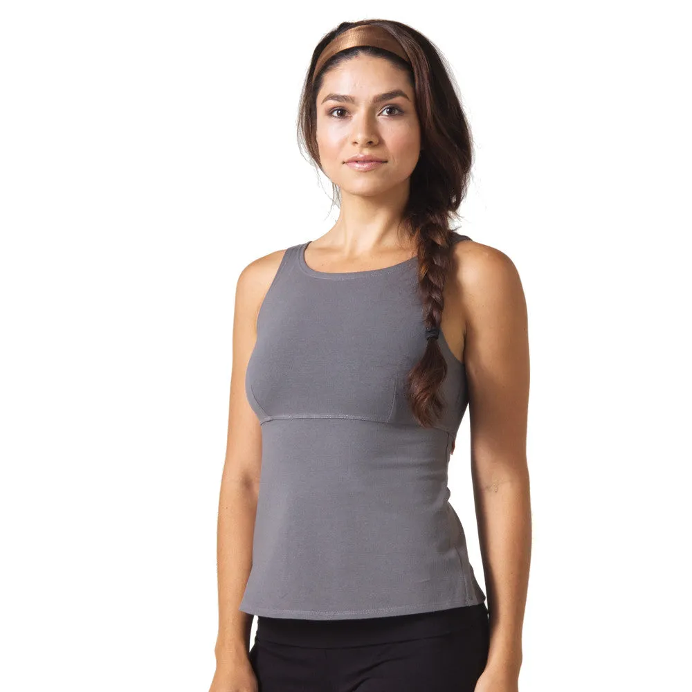 Wisdom Sleeveless Yoga Top - Charcoal